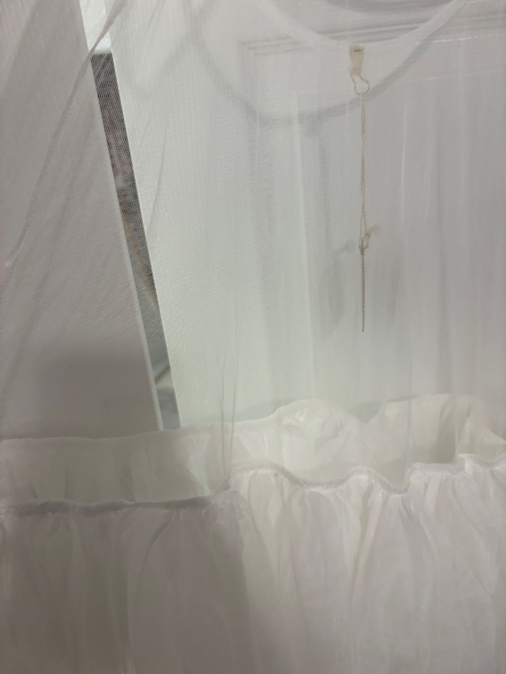 White Sheer Tulle Babydoll Dress/top - Picture 3 of 5